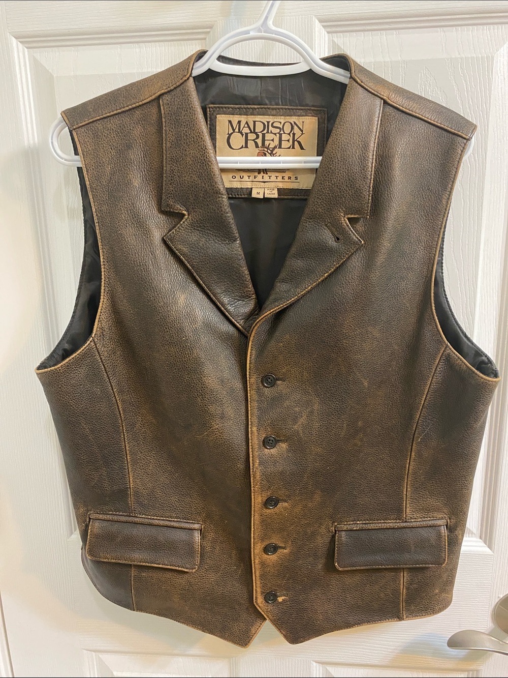 Madison Creek Leather Button Up Vest Western Men’s Size Medium Ren Faire Cosplay